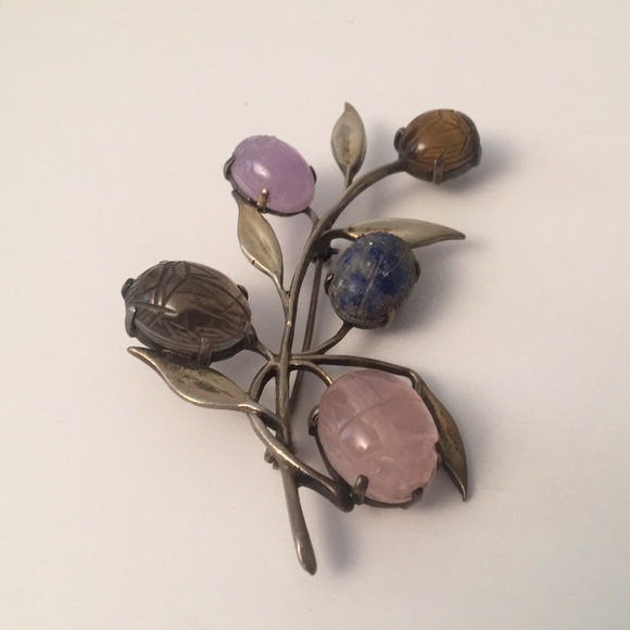 Walter Lampl Sterling Silver Carved Flower Brooch - Picture 3 of 8